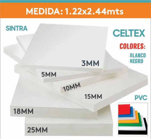Planchas De Celtex-sintra-forex-foam  - 3mm Hasta 25mm - Pvc