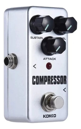 Pedal Sustain Compressor True Bypass Koko Resistente Pequeno Cor Cinza claro