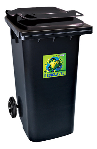 Lixeira Container Contentor 120l Coleta Seletiva C/ Roda
