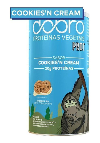 Proteína Vegetal Cookies Cream Sem Glúten 450g - Dobro