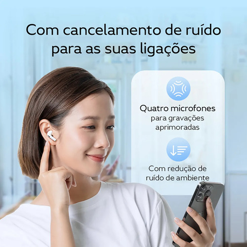Fone Qcy T20 Bluetooth 5.3 Cancelamento Enc Modo Game Preto