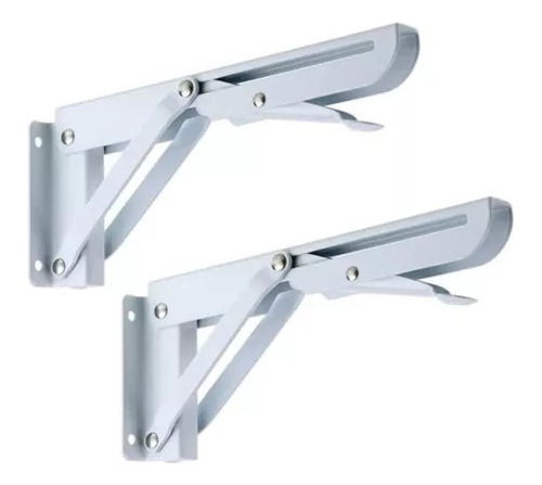 Pack 2 Escuadras Abatibles Metálicas Para Repisa Pared 25cm