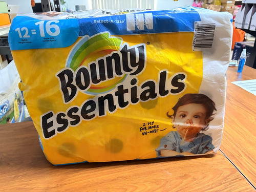 Toallas De Papel Bounty Hojas Blancas, 12 Rollos Dobles Esse