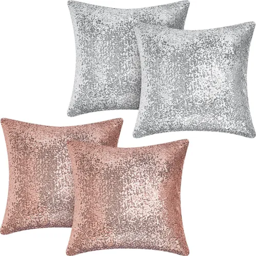 comprar 4 Fundas De Almohada Mullidas Y Con Lentejuelas, Fundas De X