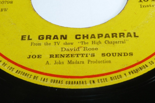 Jch- Joe Renzettis Sound El Gran Chaparral 45 Rpm