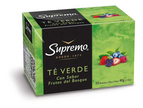 Te Verde Con Frutas Bosque Supremo 20 Unidad(2 Display)super