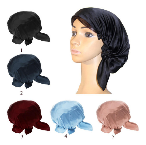 Gorro De Noche De Seda Elástica Para Dormir - 100% Seda Extr