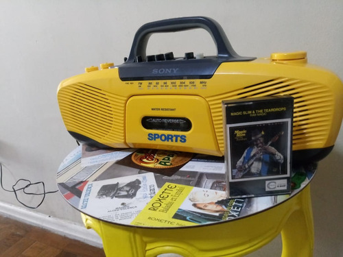 Rádio Sony Sports Amarelo Raro K7 Tape Deck Vintage