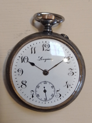 Reloj De Bolsillo Longines De Cuerda Pavonado De 1903