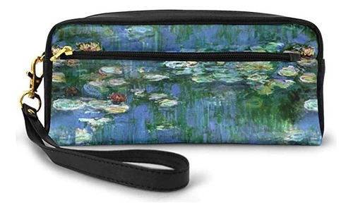 Lirios De Claude Monet Nenúfares Caja De Lápiz De Gran Capac