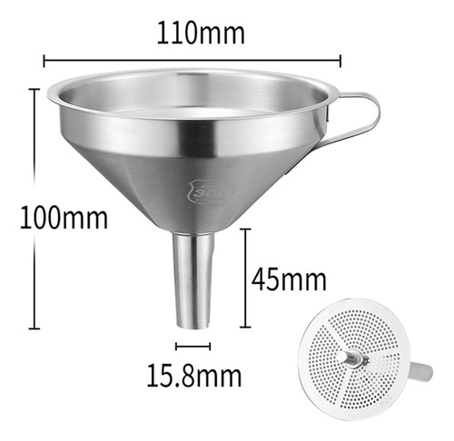 M Embudo De Metal For Cocinar, 11 Cm