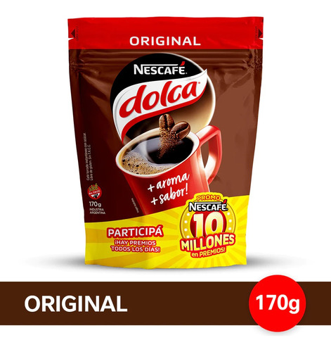 Cafe Nescafe Dolca Original Aroma Y Sabor Doypack 170 Gr