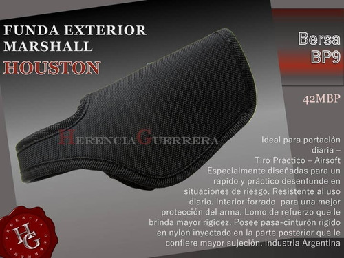 Imagen 2 de 7 de Pistolera Houston Funda Marshall Externa Bersa Bp9 42mbp