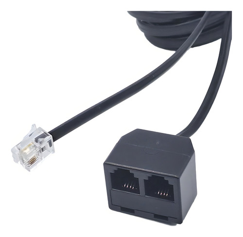 Adaptador De Telefone Rj11 6p4c Macho X 2 Rj11 Fêmea 2,5m