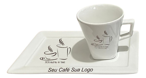 Xícara Personalizada De Porcelana Chá Plateau 200ml Sua Logo