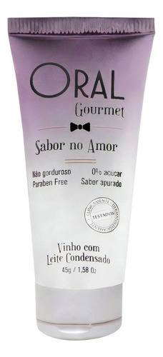 Gel Beijável Oral Gourmet Sabor No Amor 45g Pessini Sabor Vinho com Leite Condensado