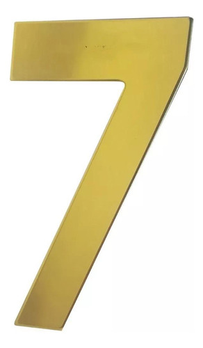 Número Residencial Em Metal Dourado Brilho Dupla Face - 7