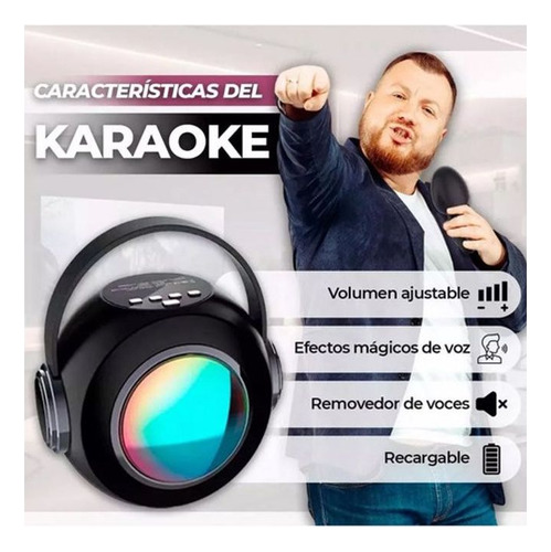 Parlante Micrófono Efectos Voz Bluetooth Luces Rgb