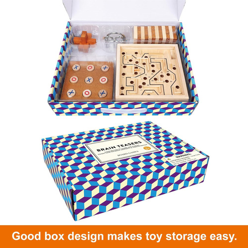 Gothink Juego De Mesa 5 En 1 Con Rompecabezas De Madera, Rom