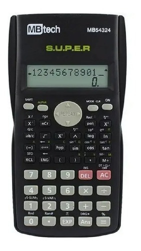 Calculadora científica con 240 funciones para trigonometría en color negro
