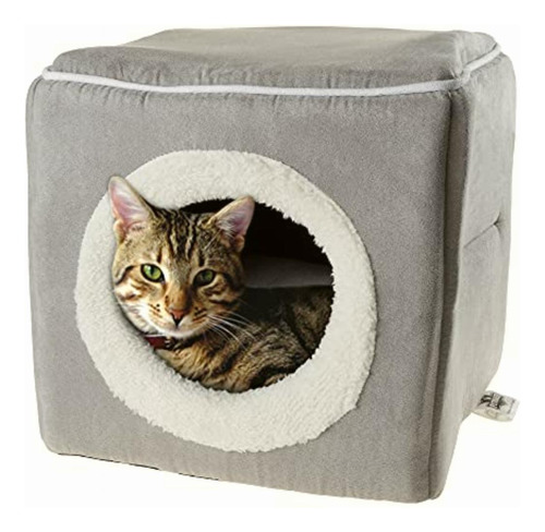 Petmaker Cat Pet Bed Cave Soft Indoor Enclosed Covered