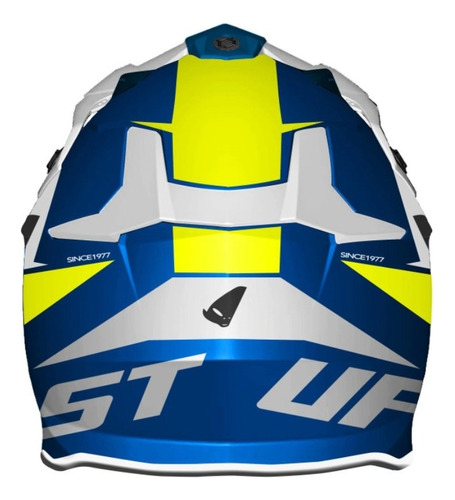 Casco Ufo Plast Intrepid Adulto Motocross Moto Azul Mx Juri Diseño Solido Tamaño Del Casco M