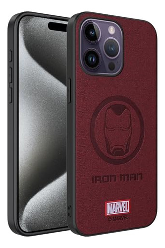 Funda Para iPhone 15 Pro Max Rojo Vino Piel Sintetica