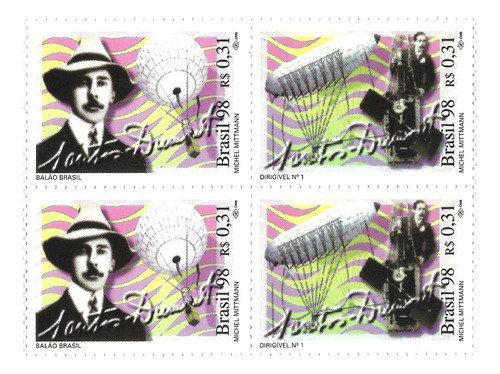 Quadra Selo 2143-2144 Balão E Dirigível Santos Dumont