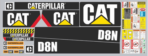 Kit De Calcomanías Para Caterpillar D8n New Version