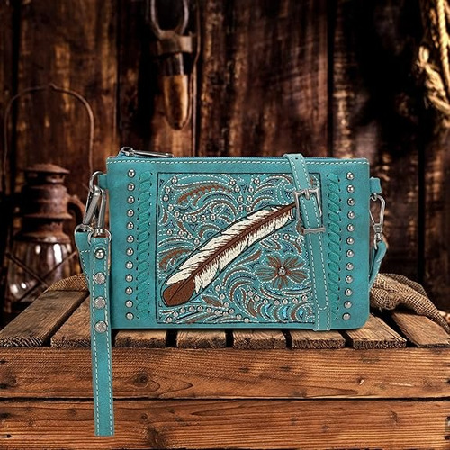 Cartera Montana West Crossbody A Importada Original Turquesa