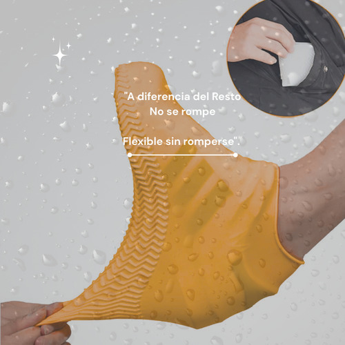 Cubre Zapato Silicona Impermeable Lluvia Naranja Naranja M