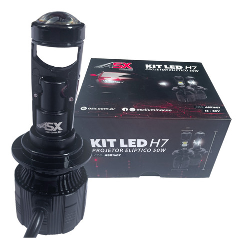 Kit Led Projetor Eliptico 50w 6000k 7.500 Lumens Asx