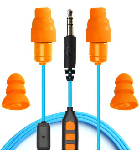 Audífonos Plugphones Pgpuo Azul Claro/naranja 26db Nr