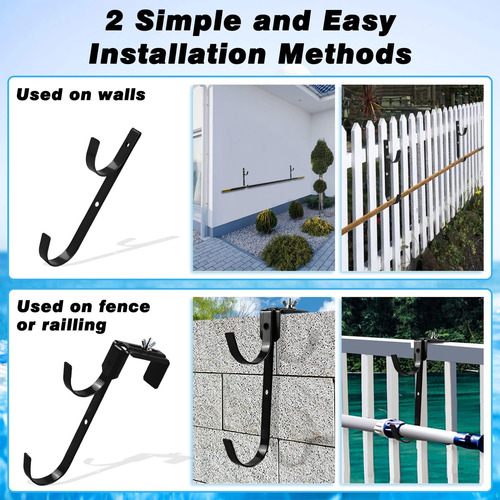 Shtalhst Percha Para Poste De Piscina, 4 Ganchos De Metal Aj