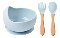 Comprar Set De Alimentación Para Bebes , Plato Y Cubiertos Silicona