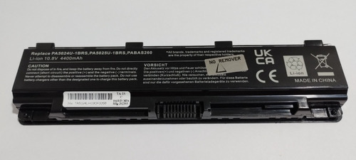 Bateria P/ Thoshiba 5024 / 6 Cell / N° De Parte: Pa5024u