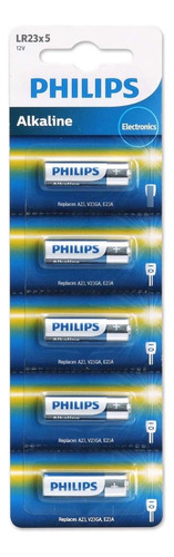 Pila 23a Philips Power Alkaline Cilíndrica/ Pack 5 Unidades