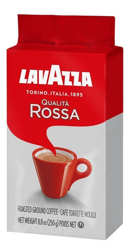 Imagen 1 de 2 de Cafe Lavazza Qualita Rossa 250gr De Maquina Molido Intensida