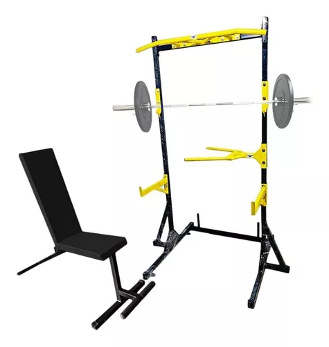 Base Para Pesas 120cm Soporte Rack Estructural Banco Pecho