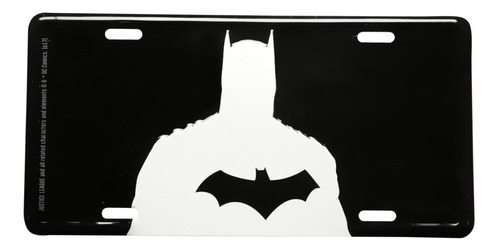 Placa Carro Aluminio Batman Silhueta Preto