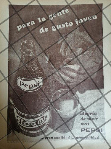 Cartel Vintage  Pepsi 1966 Logo Raro /p72