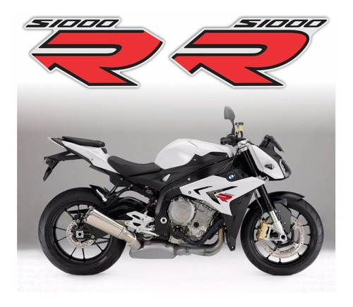 Kit Adesivos Bmw S1000r Branca Emblema S1000r02 Cor Padrão