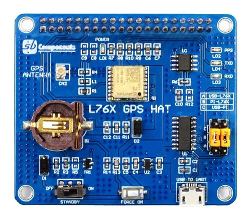 Sb Components Raspberry Pi Gps Hat Gnss Module Para 4b 3b+ W