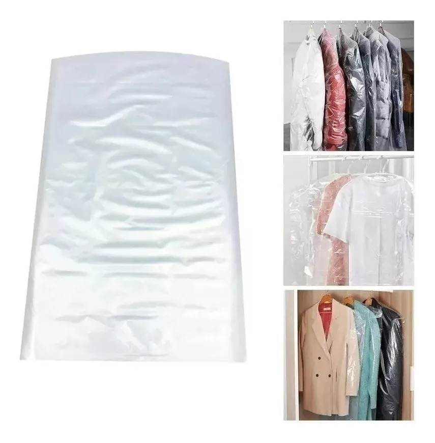 Sacos Protetores Transparentes para Roupas e Ternos - Pack com 100 Unidades