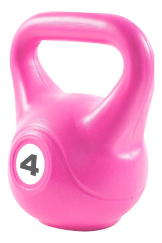 Pesa Rusa Kettlebell Fitness Crossfit Plastico Pvc 4 Kg Ce Color Rosa