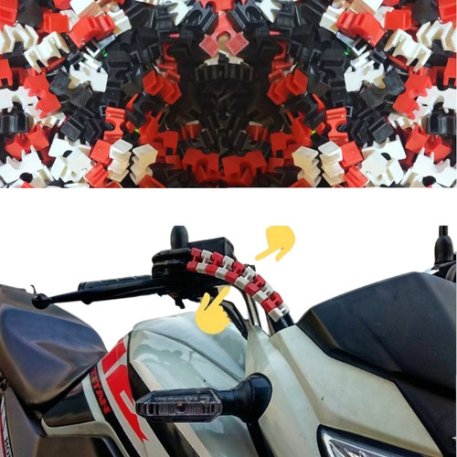 1000u - Clip Hashi Cabo Fio De Moto Preto Vermelho Branco Cg