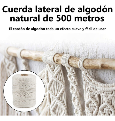 Cordón Macramé Torcido Diy 3mm 500 Metros 100% Algodón