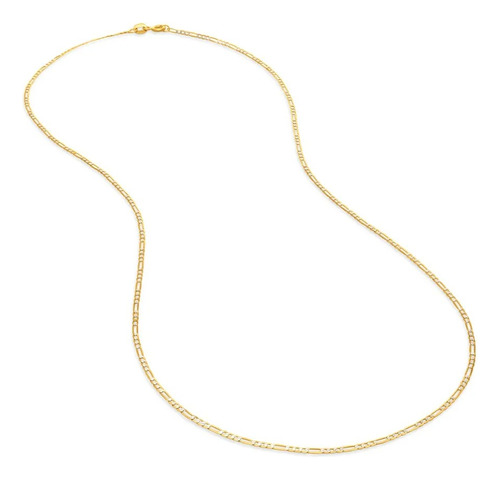 Cadena De Oro Amarillo Con Diamantado Platinado 14k 50 Cm Ca