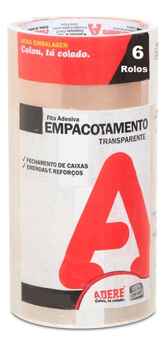 Kit 6 Fita De Empacotamento 48mm X 100m Adere 720