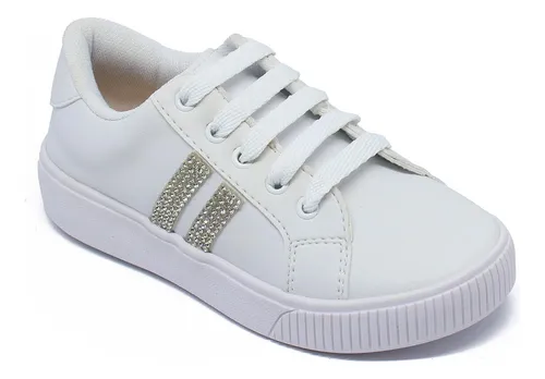 T nis Branco Infantil Menina Casual Feminino Luxo 28 Ao 34